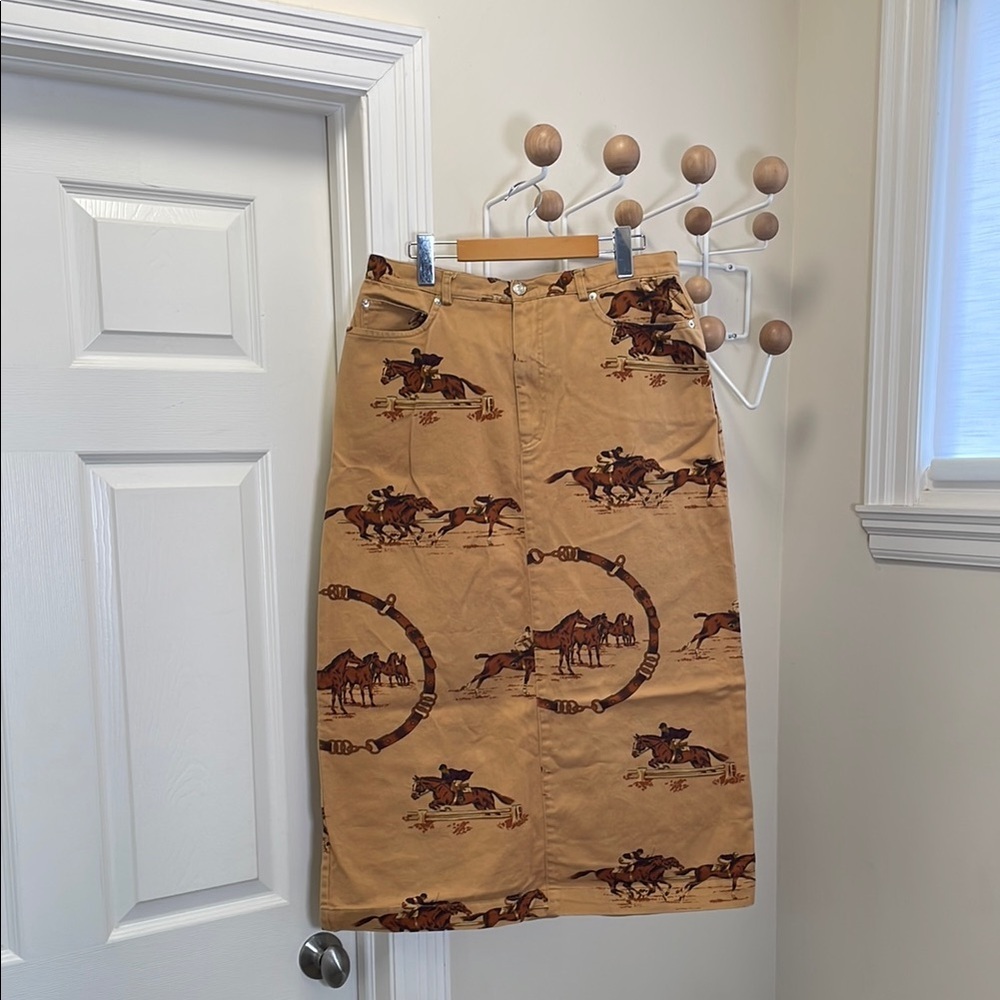 Ralph Lauren Equestrian Print Skirt